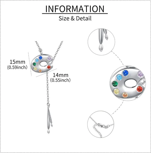 Vista 4 de CUPENDA Collar de plata de ley con colgante de zorroserpienteunicorniobúho en la lunaconejocaballo, joyería de regalo para mujeres, mamá, hermana