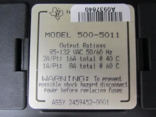 Vista 2 de Texas Instruments 500-5011 110 VAC OUTPUT MODULE ASSY NO 2459452-0001