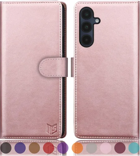 Vista 12 de SUANPOT Compatible con Samsung Galaxy A16 5G Funda tipo cartera con bloqueo RFID y soporte para tarjetas de crédito, funda protectora tipo libro