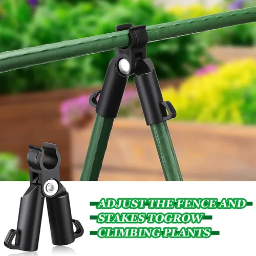 Vista 6 de 50 piezas de clip de conector de enrejado ajustable para plantas, estacas de plástico para jardín, tipo A, clip de hebilla para juntas de conexión