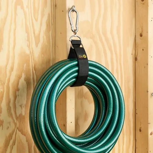 Vista 10 de Correa de almacenamiento Wrap-It con gancho y enganche - Paquete surtido de 3 piezas en negro - Soporte resistente para cables de extensión