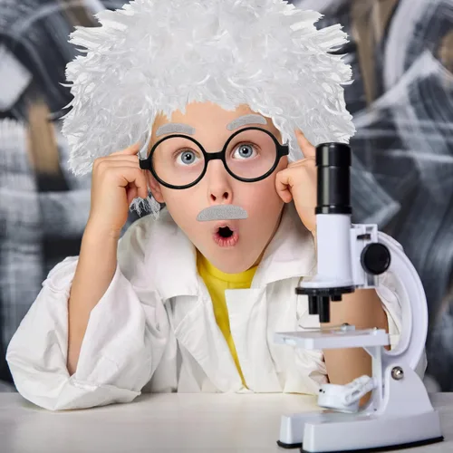 Vista 4 de Haysandy Disfraz de científico loco para niños, cosplay de Halloween