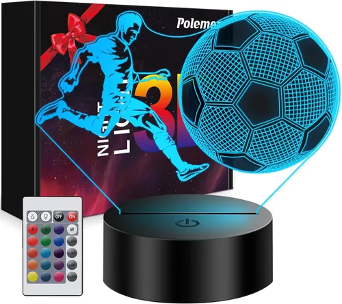 Vista 11 de Regalos de fútbol para niños de 8 a 12 años, lámpara de fútbol con ilusión 3D, regalos para niños, adolescentes, niños y niñas, 5, 6, 7, 8, 9, 10