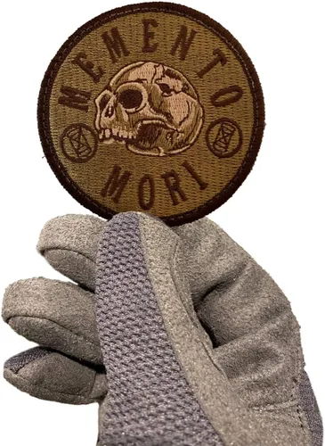 Vista 5 de Memento Mori "Remember Death" - Parche de moral bordado (negro)