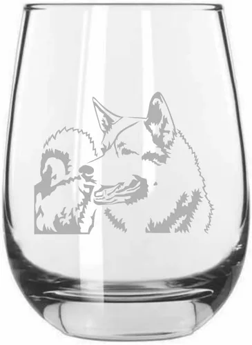 Vista 446 de Shar Pei (chino) - Vaso de vino sin tallo grabado para perro, 15.25 onzas