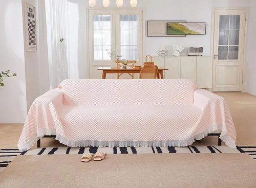 Vista 2 de Funda de sofá toalla Cojín Sofá FurnitureProtector protegerá su sofá de manchas, desgaste Es funcional y duradero para la vida diaria para cama Rosa