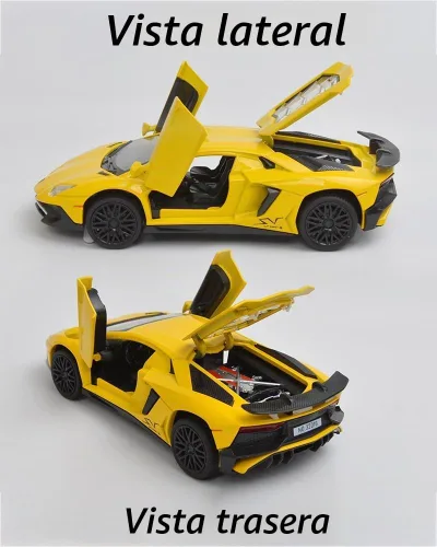 Vista 6 de iLooboo Vehículo de juguete coleccionable Lamborghini de aleación con luces y sonido