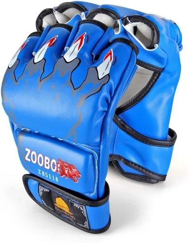 Vista 9 de ZooBoo MMA Gloves, Half-Finger Boxing Fight Gloves MMA Mitts with Adjustable Wrist Band for Sanda Sparring Punching Bag Training