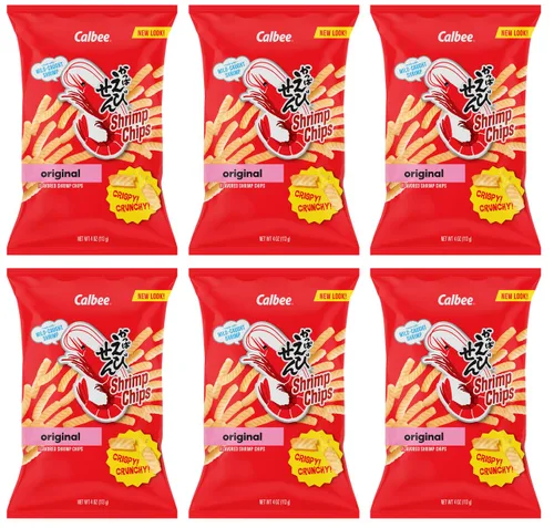 Vista 6 de Calbee Chips de camarones (ajo caliente, 4.0 onzas) (paquete de 12) Horneados para una perfección crujiente