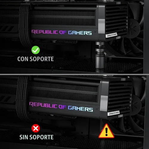 Vista 3 de upHere - Soporte de GPU, Soporte para tarjeta gráfica GPU, Soporte de hundimiento para tarjeta de video, Soporte de GPU, S (26mm-50mm)