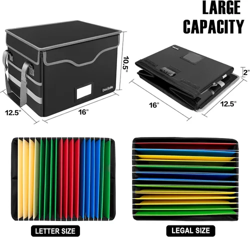 Vista 9 de DocSafe Bolsa organizadora de archivos, juego de caja de documentos ignífuga con cerradura