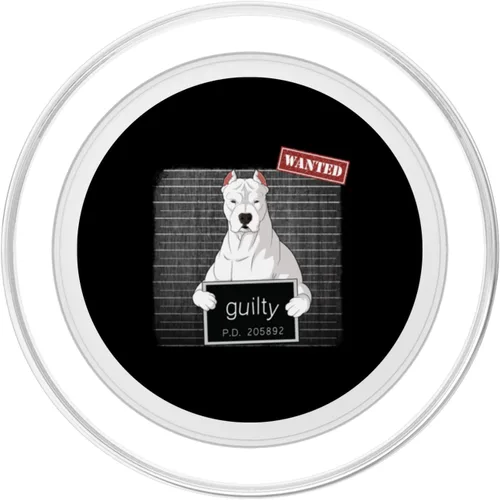 Vista 2 de Dogo Argentino mug shot guilty dog PopSockets MagSafe PopGrip for iPhone
