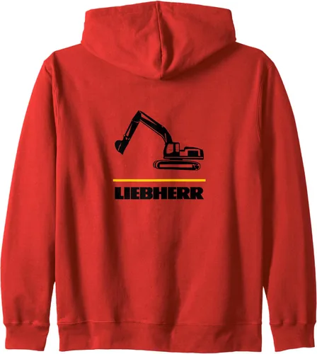 Vista 2 de Liebherr Machinist Driver Fan Excavator Love Construction Machinery - Sudadera con capucha, Azul