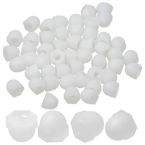 Vista 21 de Tuercas hexagonales de bellota M10, tuercas de cabeza de cúpula de nailon, hexagonales, tuercas decorativas para tornillos, tornillos, tono blanco