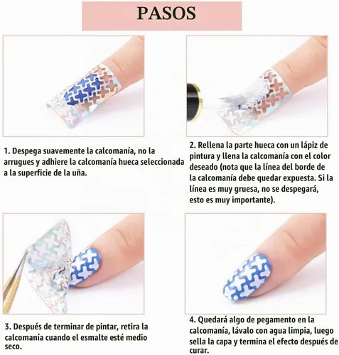 Vista 3 de Juego de 24 láminas de vinilos para uñas, calcomanías de uñas, herramienta de decoración de calcomanías de manicura con diseño de hojas