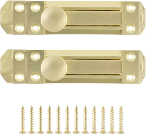 Vista 10 de Geesatis - Cerradura de seguridad para puerta deslizante de 5 pulgadas con tornillos de montaje Bronze Sliding Door Window Latch with Mounting