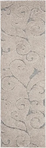 Vista 17 de SAFAVIEH Florida Shag Collection - Alfombra decorativa, 2 x 3 pies, color crema y beige, diseño de volutas, no desprende pelusa y fácil de limpiar