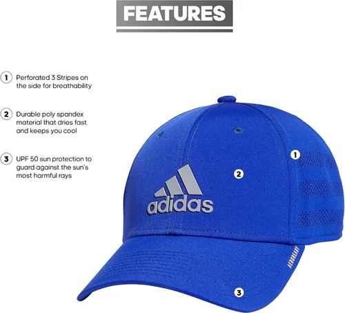 Vista 2 de adidas Gorra elástica estructurada Gameday 3 para hombre Blanco