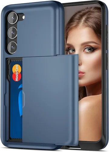 Vista 8 de Jiunai Funda para Samsung Galaxy S22 Plus Funda tipo cartera para tarjetas de crédito, soporte para efectivo, bolsillo deslizante de doble capa