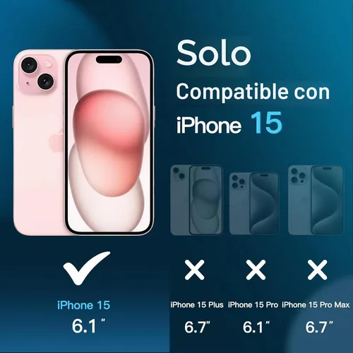 Vista 3 de JETech Protector de pantalla para iPhone 15, paquete de 3