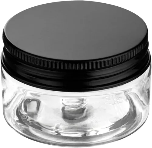 Vista 2 de Restaurantware RW Base Tarros de caramelo de 1 onza 10 recipientes de almacenamiento de cocina duraderos – Tarros redondos herméticos de plástico