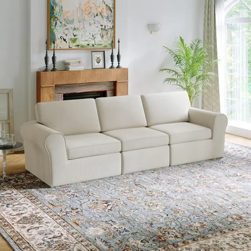 Vista 40 de Novilla Sofá modular de 108 pulgadas, sofás modulares modulares para sala de estar y dormitorio, funda extraíble de chenilla, sofá nube con soporte
