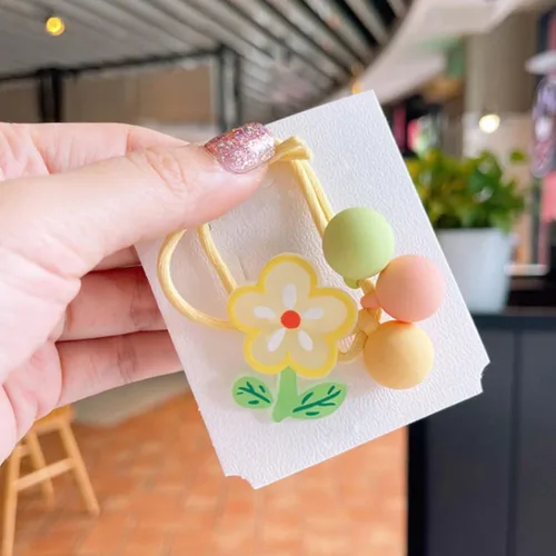 Vista 4 de 20 ligas elásticas para el pelo de bebé, encantadores conejos/mariposas/flores, coleteros para el cabello con tres bolas para coleta para accesorios