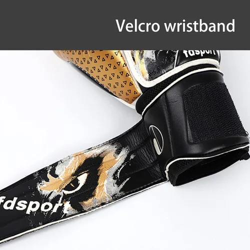 Vista 6 de Portero de fútbol con guantes de portero de látex antideslizantes para adultos, hombres y mujeres, guantes de fútbol de entrenamiento con fuertes