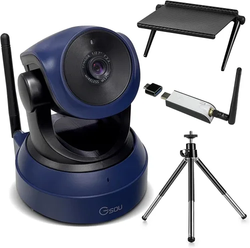 Vista 8 de Gsou Cámara web inalámbrica, videollamadas HD 1080P y cámara de transmisión, Plug and Play, cámara de computadora de campo de ángulo ajustable