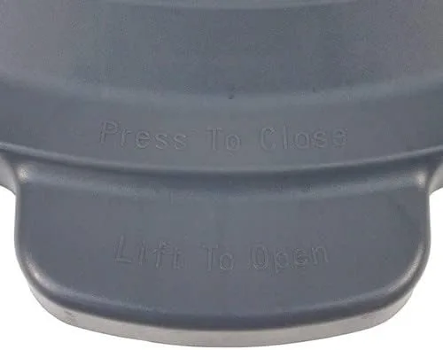 Vista 4 de Kratos - Tapa superior plana redonda para bote de basura de 32 galones, modelo central 576-A22, gris