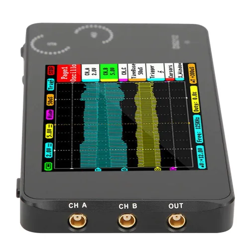 Vista 6 de DS212 Mini osciloscopio portátil de almacenamiento digital Osciloscopio de bolsillo Osciloscopio de 2 canales con interfaz USB para reparación
