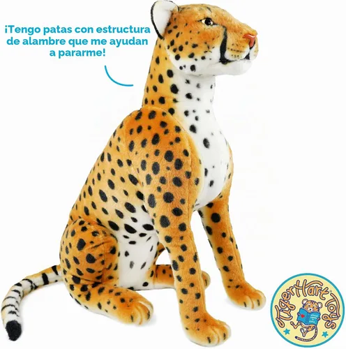 Vista 3 de TigerHart Cecil The Cheetah - Peluche de leopardo grande de 25 pulgadas de alto