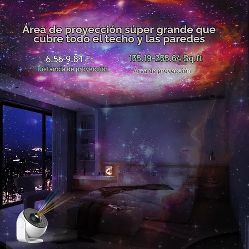 Vista 5 de Proyector Galaxy Pro para dormitorio, proyector de estrellas planetario 13 en 1 con sistema solar y constelación, proyector de luz de galaxia