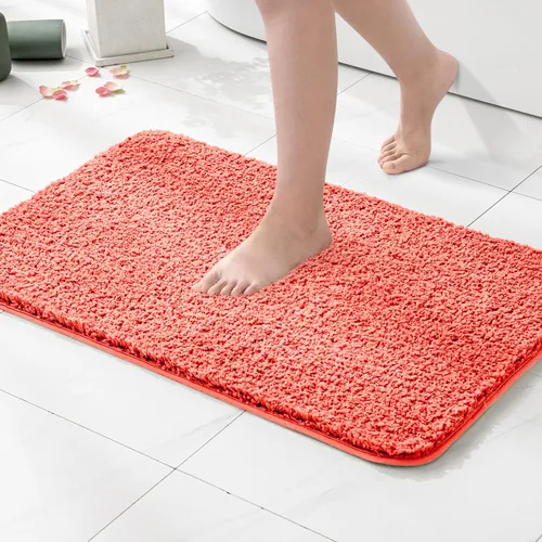 Vista 97 de MIULEE Alfombras de baño negras, suaves y pequeñas, absorbentes, antideslizantes, de secado rápido, esponjosas, para baño, bañera y duchas, lavables