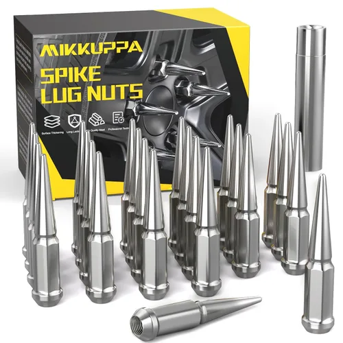 Vista 10 de MIKKUPPA Tuercas de llanta con pinchos M14x1.5, repuesto para Chevy Silverado GMC 2500 Cromo
