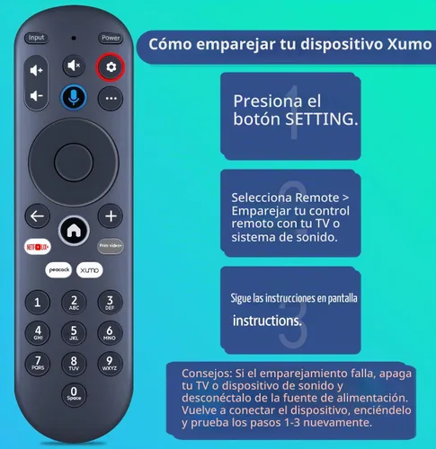 Vista 5 de Reemplazo para control remoto de voz del reproductor de caja de transmisión Xumo TV Element, compatible con Element 65” 4K UHD HDR Xumo TV E500AC65C