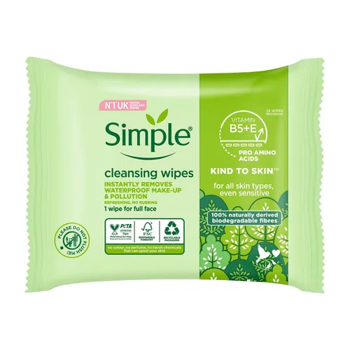 Vista 2 de Simple Piel Sensible Toallitas Limpiadoras de Expertos Radiance 25 EA, paquete de de 4
