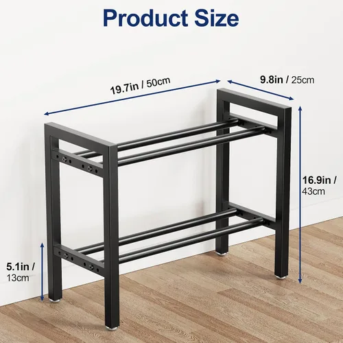 Vista 6 de Dumbbell Rack 2-Tier Adjustable Weight Rack For Home Gym Dumbbells Kettlebell (Rack Only)