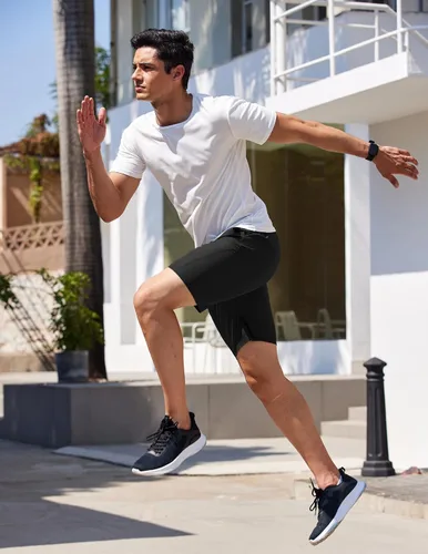 Vista 6 de COOFANDY Pantalones cortos deportivos para correr para hombre, 9 pulgadas, ligeros, con cintura elástica, pantalones cortos deportivos