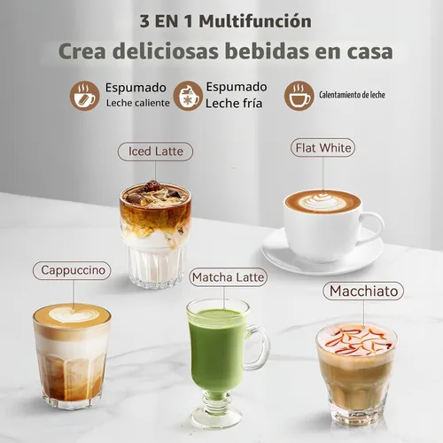 Vista 3 de Secura Espumador de leche, máquina automática de espuma caliente/fría de Negro