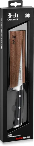 Vista 7 de Cangshan TS Series 1020786 - Juego de cuchillos para deshuesar y funda de madera forjados de acero 14C28N sueco de 6 pulgadas