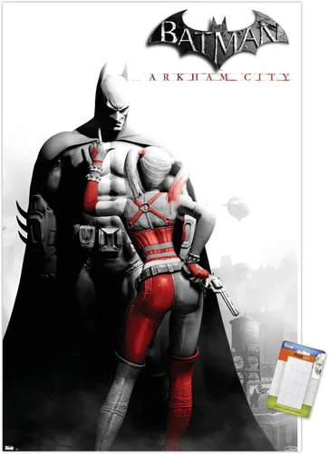 Vista 15 de Trends International DC Comics VIdeo Game - Póster de pared de Arkham City, arte clave, 14.725 x 22.375 pulgadas, versión enmarcada de madera