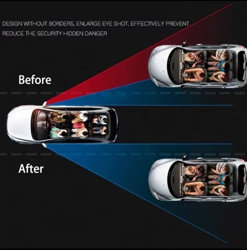 Vista 4 de 2 espejos de punto ciego, 2 pulgadas, redondo, de vidrio HD, convexo, 360°, gran angular, retrovisor lateral con carcasa de ABS para automóviles