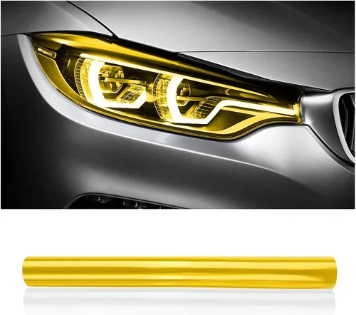 Vista 8 de Película de tinte de luz de automóvil de 12 x 48 pulgadas, protector de vinilo cortable y elástico, calcomanías autoadhesivas que no dejan marcas