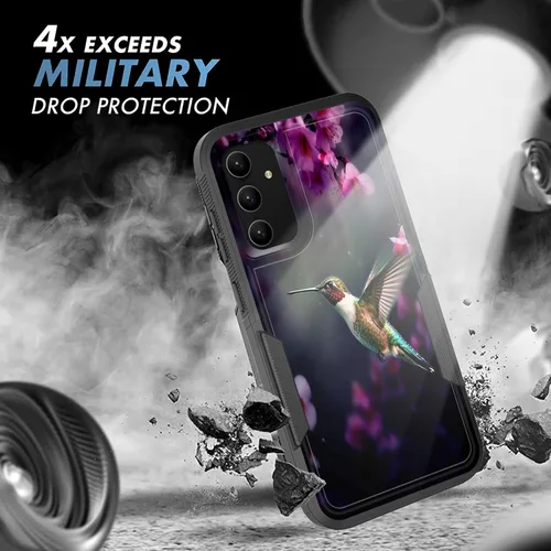 Vista 459 de Funda para Galaxy A14 5G, resistente de doble capa híbrida de policarbonato duro, goma suave, a prueba de golpes, funda protectora resistente