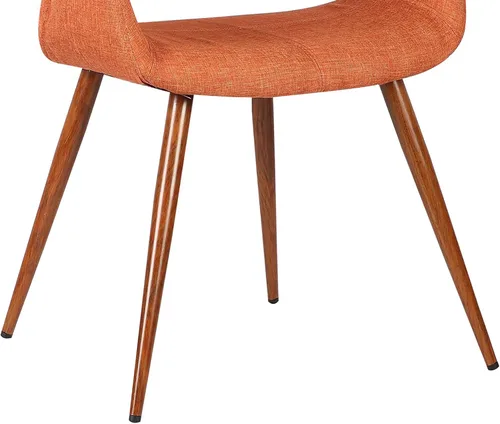 Vista 9 de Armen Living Silla de comedor Phoebe en tela naranja y acabado de madera de nogal