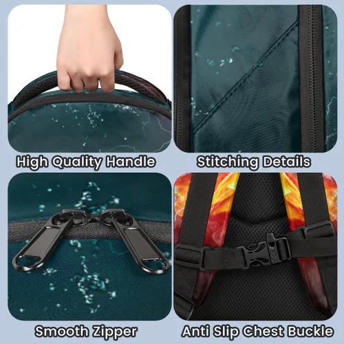 Vista 6 de Mochila personalizada con nombre para niños, adolescentes, deportes, béisbol, mochila personalizada de 16 pulgadas para niños, Fútbol americano