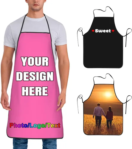 Vista 25 de Delantal de chef personalizado para hombres y mujeres, para cocinar, con nombre, logotipo, foto, regalos de cocina para familiares y amigos