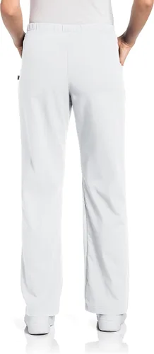 Vista 3 de Urbane 9306 - Pantalones médicos modernos de pierna acampanada con 2 bolsillos para mujer