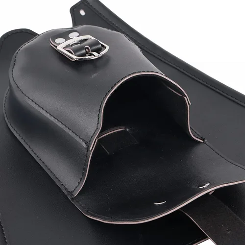 Vista 3 de Cubierta de cuero negro para tanque de combustible con bolsa de cartera para Harley Softail Fatboy Heritage Springer FLSTS FLST FLSTN